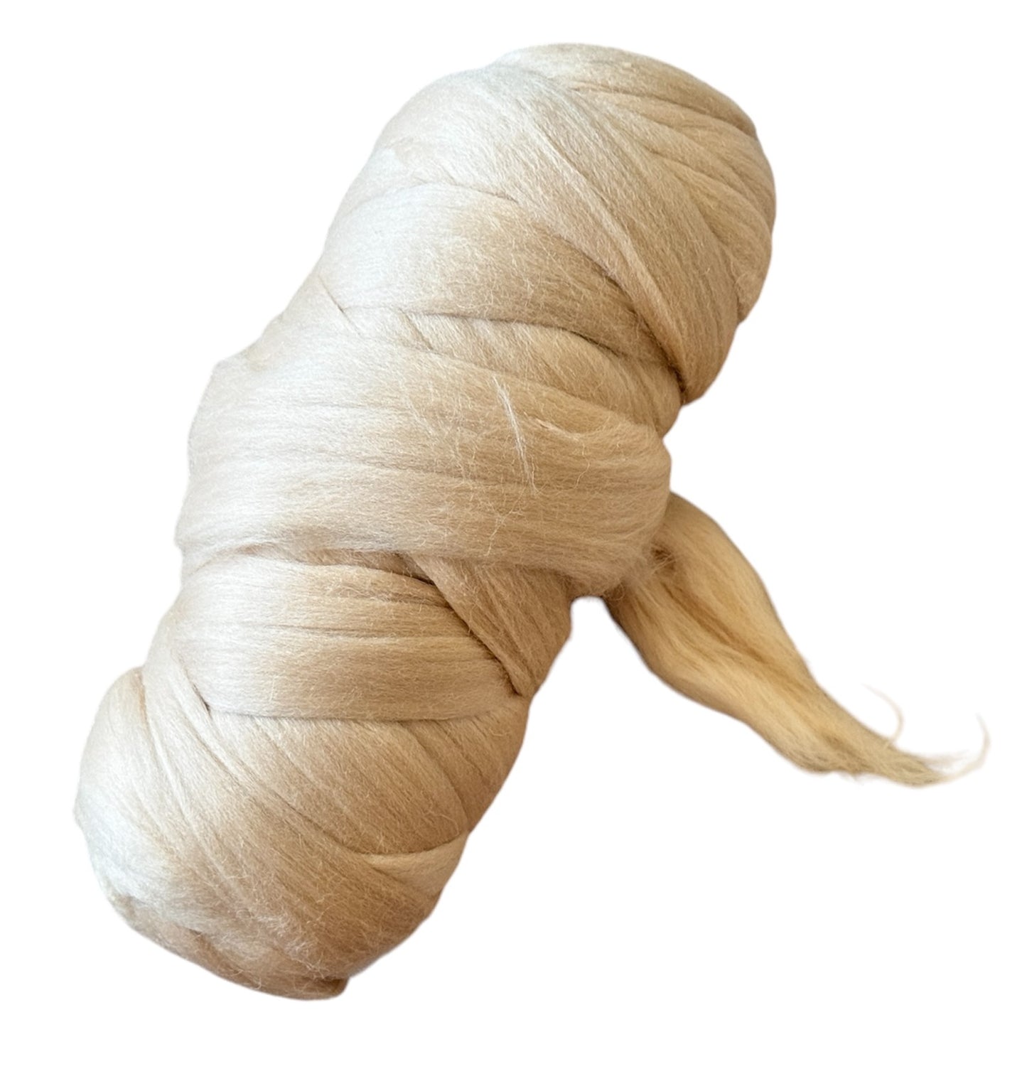Kondoos Colored Natural wool roving, 1 lb. Best wool for needle felting, wet felting, handcrafts and spinning. (Cream Beige, 1 lb)