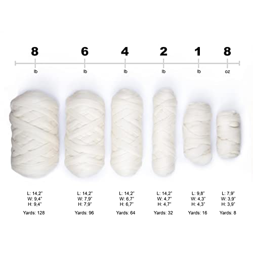 Kondoos Natural Wool Bulk roving, 1 lb. Best Wool for Spinning, arm Knitting, Felting, Chunky Blankets and Tapestry. Natural Colors, un-Dyed. (Mocha, 1 lb)