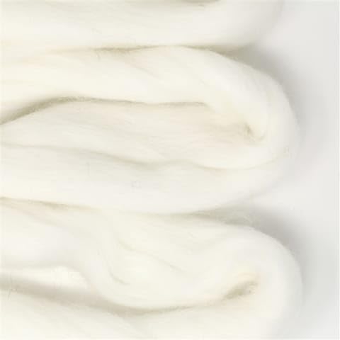 1 lb Natural Wool Roving: Natural Un-Dyed Bulk Fiber for Spinning, Knitting & Needle Felting (Ecru, 1 lb)