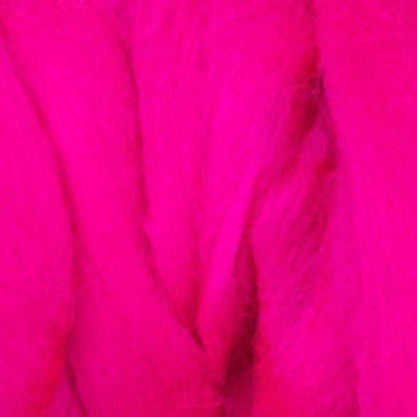 Kondoos Colored Natural Wool roving, 8 OZ. Best Wool for Needle Felting, Wet Felting, handcrafts and Spinning. (Magenta)