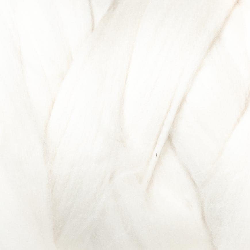 Kondoos Extra Fine Merino Wool roving, 1 Lb. Best Snow White Wool for Needle Felting, Wet Felting, handcrafts and Spinning. Soft Jumbo Yarn for arm Knitting Blanket Bulk (SFMerino, 1 lb)