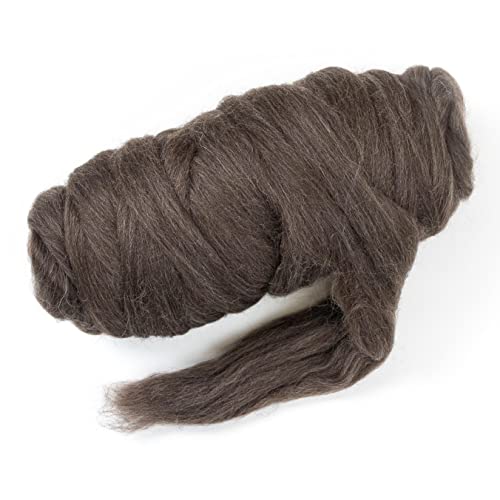 Kondoos Natural Wool Bulk roving, 1 lb. Best Wool for Spinning, arm Knitting, Felting, Chunky Blankets and Tapestry. Natural Colors, un-Dyed. (Mocha, 1 lb)