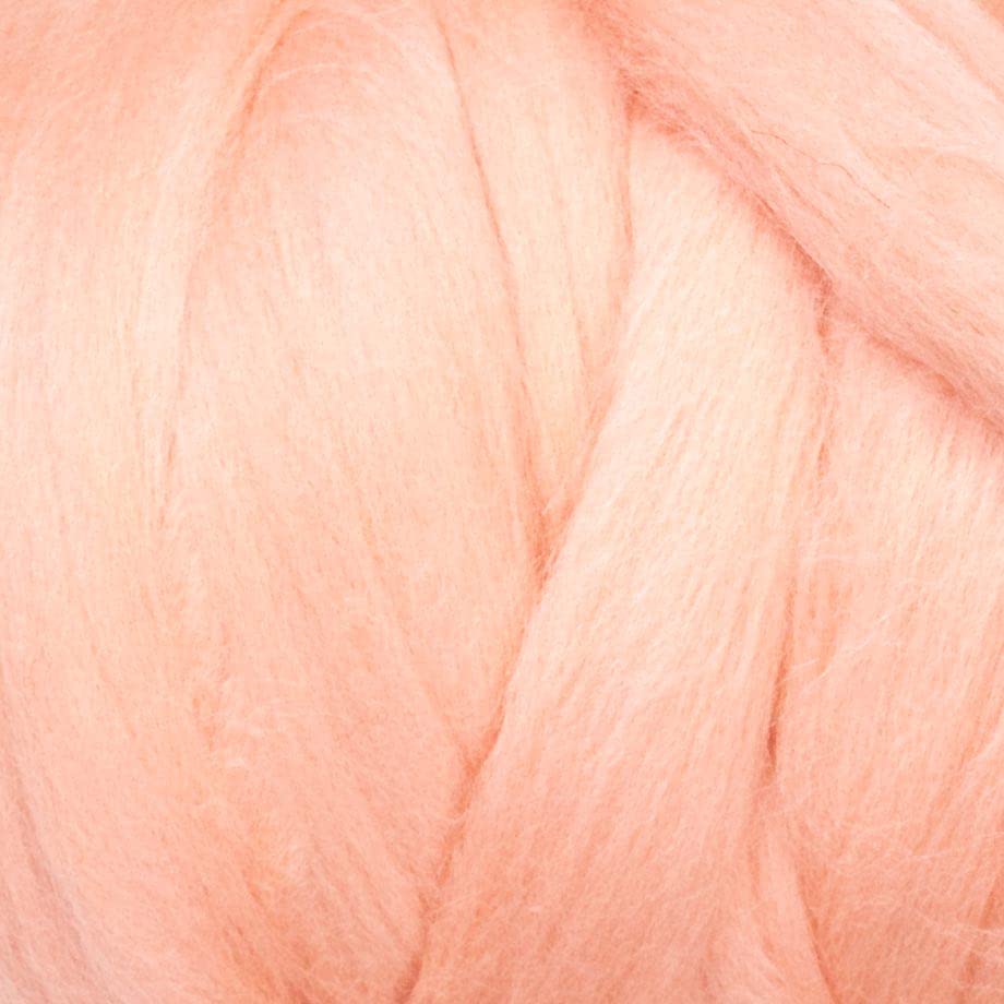Kondoos Colored Natural Wool roving, 1 lb. Best Wool for Needle Felting, Wet Felting, handcrafts and Spinning. (Salmon Pink, 1 lb)