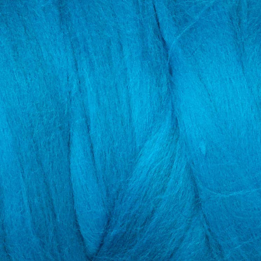 1 lb Natural Wool Roving: Colored Fiber for Felting, Handcrafts & Spinning (Turquoise, 1 lb)