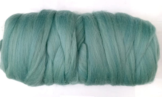 Kondoos Colored Natural Wool roving, 1 lb. Best Wool for Needle Felting, Wet Felting, handcrafts and Spinning. (Acqua, 1 lb)