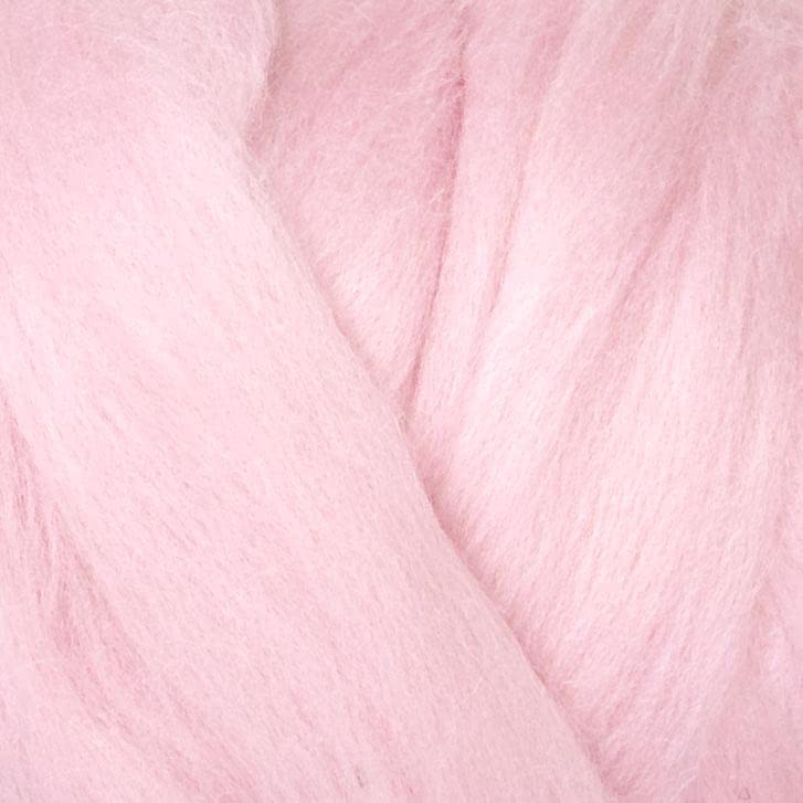 Kondoos Colored Natural Wool roving, 8 OZ. Best Wool for Needle Felting, Wet Felting, handcrafts and Spinning. (Baby Pink)