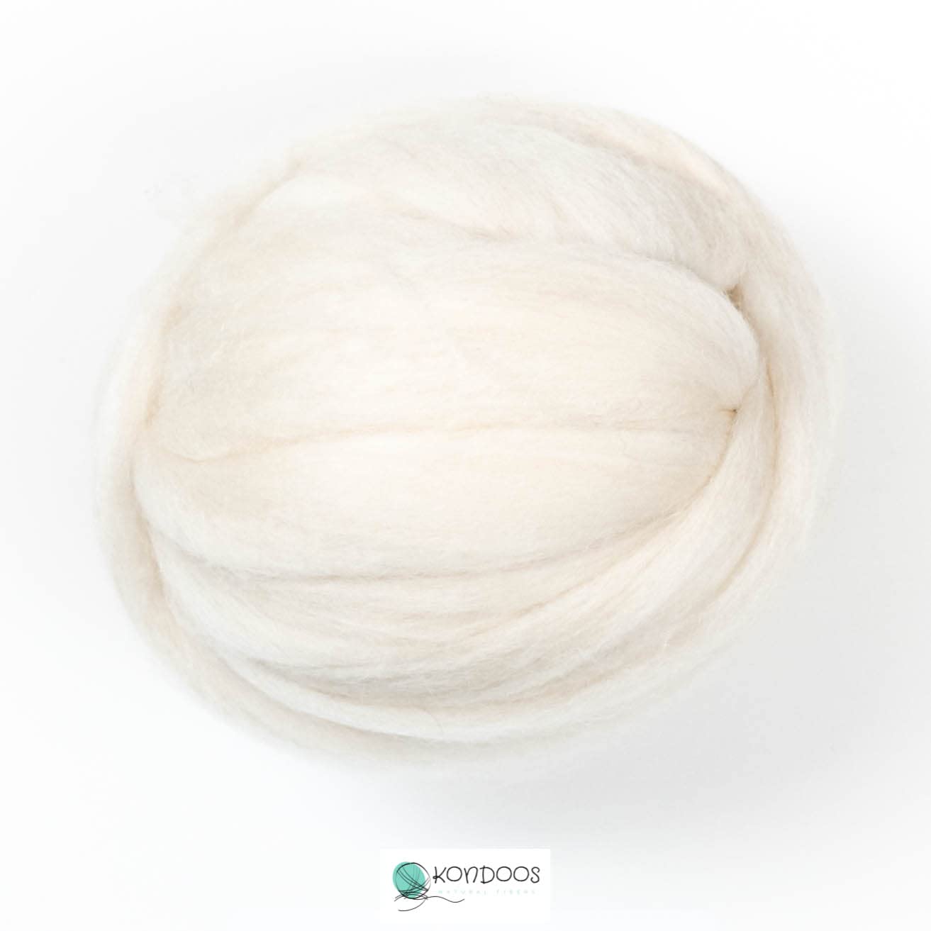 Kondoos Natural Wool roving, 8 OZ. Best Wool for Needle Felting, handcrafts and Spinning. Natural Wool Yarn Bulk, Felting Core, Carded Stuffing, un-Dyed. (Ecru, 8 oz)