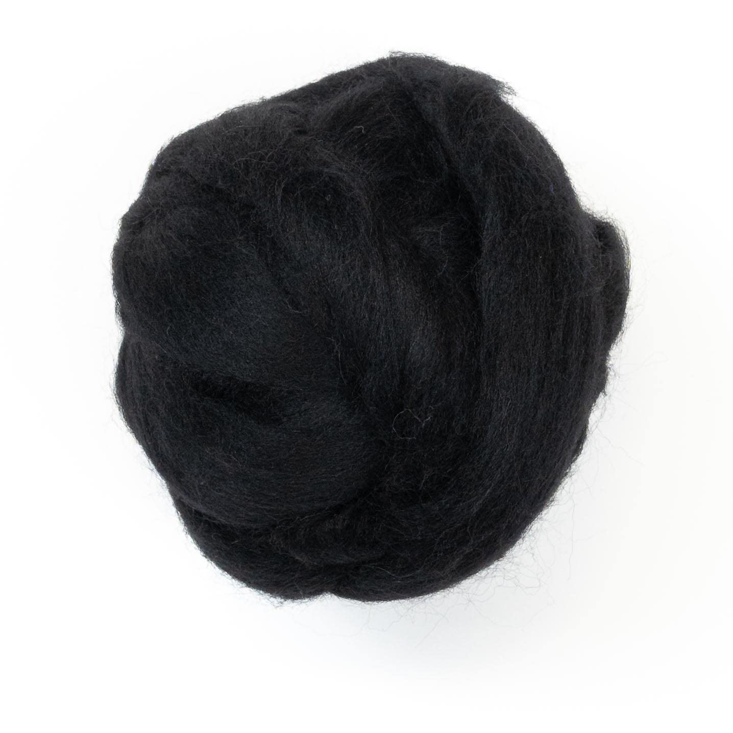 Kondoos Colored Natural Bulk Wool roving, 8 OZ. Best Wool for Needle Felting, Wet Felting, handcrafts and Spinning Yarn (Total Black)