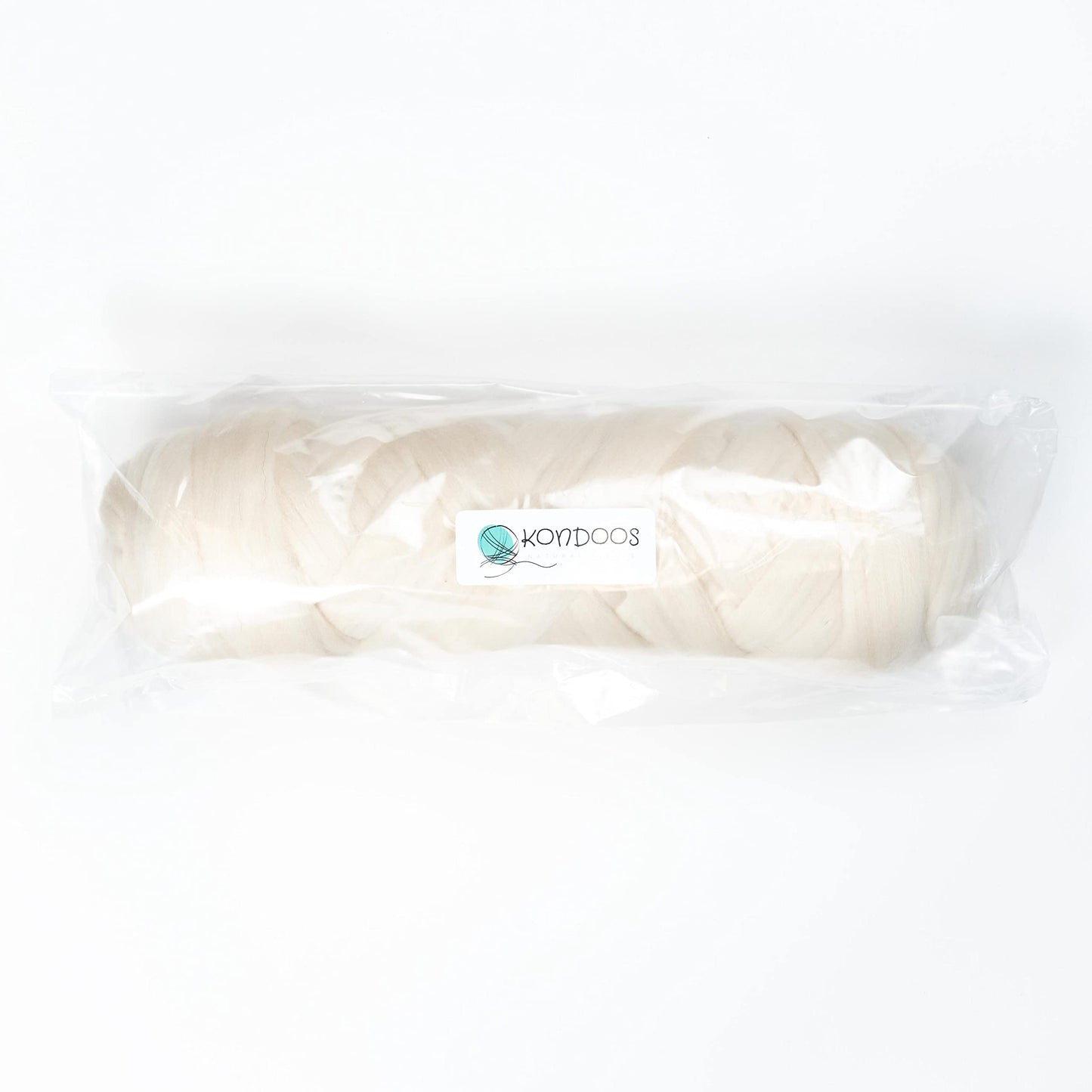 2 lb Natural Wool Roving: Natural Colors Un-Dyed Bulk Fiber for Spinning, Arm Knitting & Felting (Ecru, 2 lb)