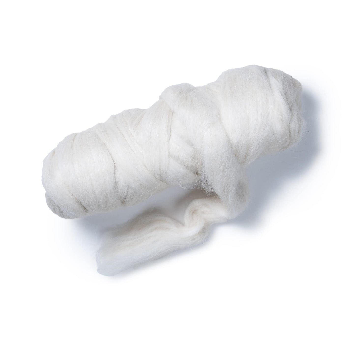 Kondoos Llama Hair roving (Similar to Alpaca), 1 lb. Best for Needle Felting, handcrafts and Spinning. Silky Natural Colours, un-Dyed. (White LFX, 1lb)