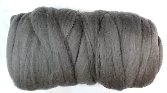 1 lb Natural Wool Roving: Colored Fiber for Felting, Handcrafts & Spinning (Silver, 1 lb)