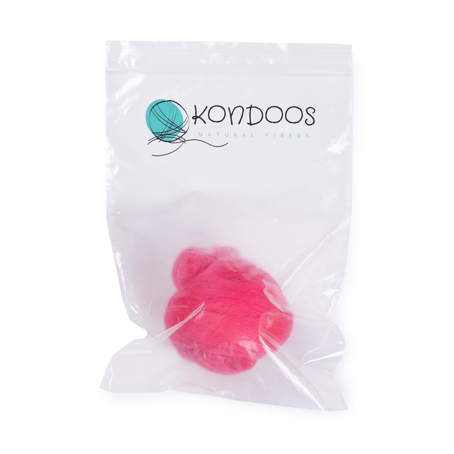 2 oz Natural Wool Roving: Dyed Fiber for Felting, Handcrafts & Spinning (Fuchsia, 2 oz)