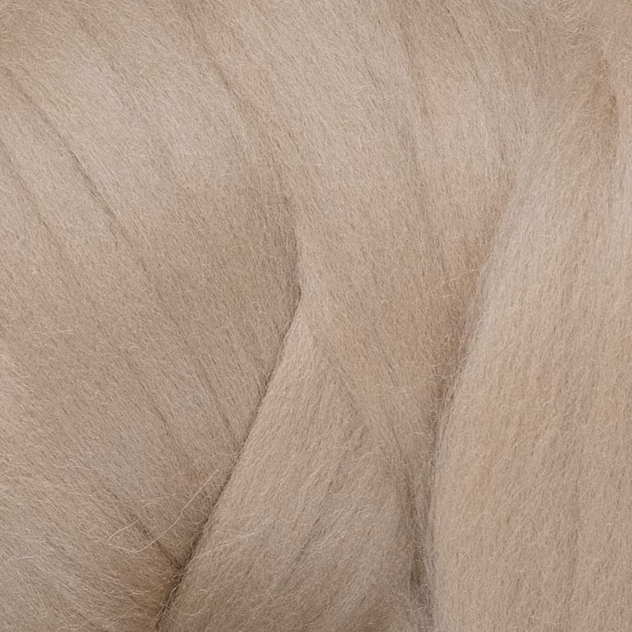Kondoos Colored Natural Wool roving, 1 lb. Best Wool for Needle Felting, Wet Felting, handcrafts and Spinning.Wool Felting Yarn Supplies. (Beige, 1 lb)
