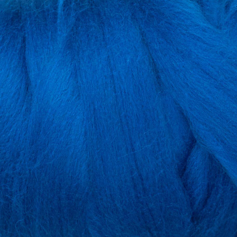 Kondoos Colored Natural wool roving, 1 lb. Best wool for needle felting, wet felting, handcrafts and spinning. (Electric blue, 1 lb)