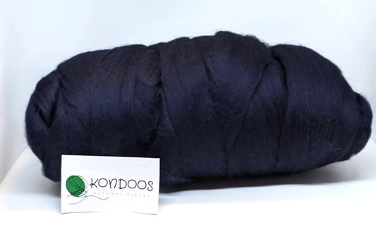 Kondoos Colored Natural Wool roving, 1 lb. Best Wool for Needle Felting, Wet Felting, handcrafts and Spinning. (Blue Navy, 1 lb)