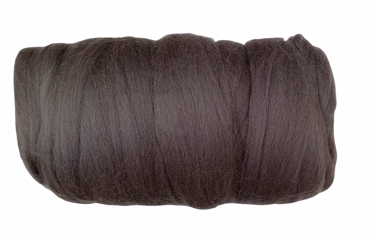 Kondoos Colored Natural Wool roving, 1 lb. Best Wool for Needle Felting, Wet Felting, handcrafts and Spinning. (Graphite, 1 lb)