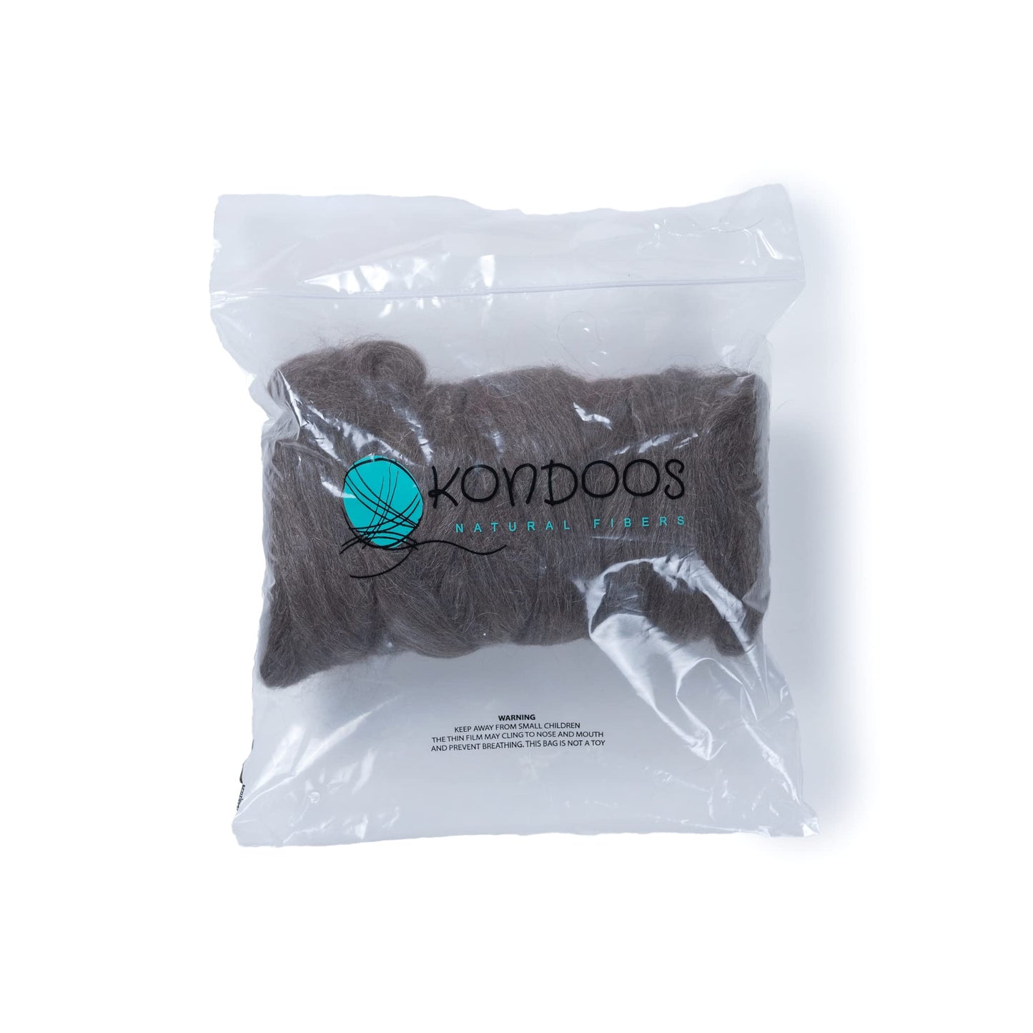 Kondoos Llama Hair roving (Similar to Alpaca), 8 oz. Best for Needle Felting, handcrafts and Spinning. Natural Colors, un-Dyed. (Gray PG, 8oz)