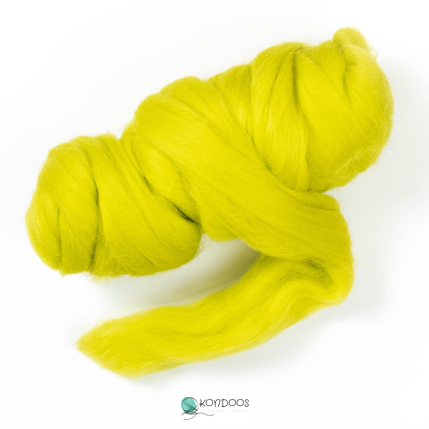 8 oz Natural Wool Roving: Green Lime Colored Fiber for Felting, Handcrafts & Spinning