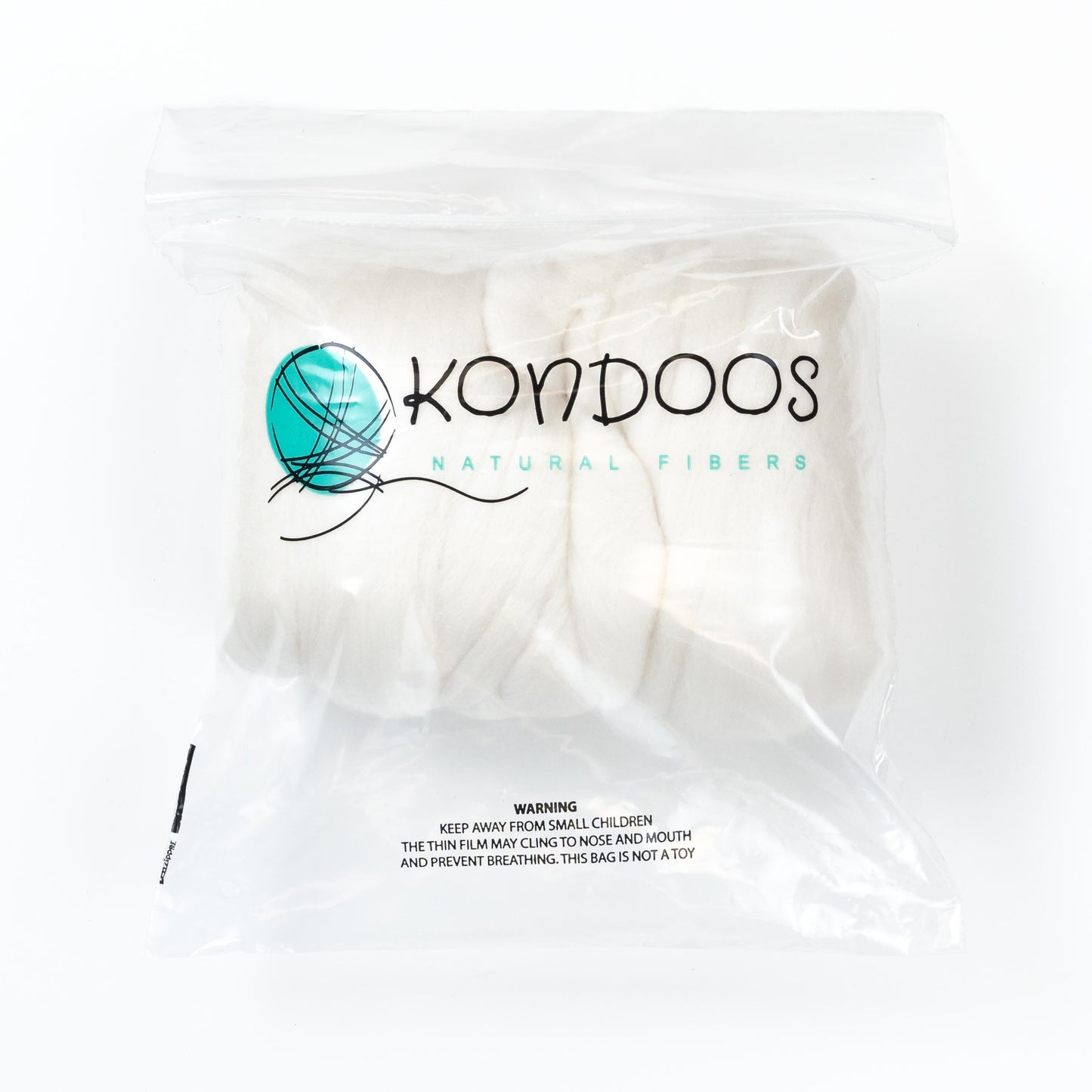Kondoos Extra Fine Merino 8oz White Wool roving Best Wool Fiber for Needle Felting, Wet Felting, handcrafts and Spinning. (SFMerino, 8 oz)