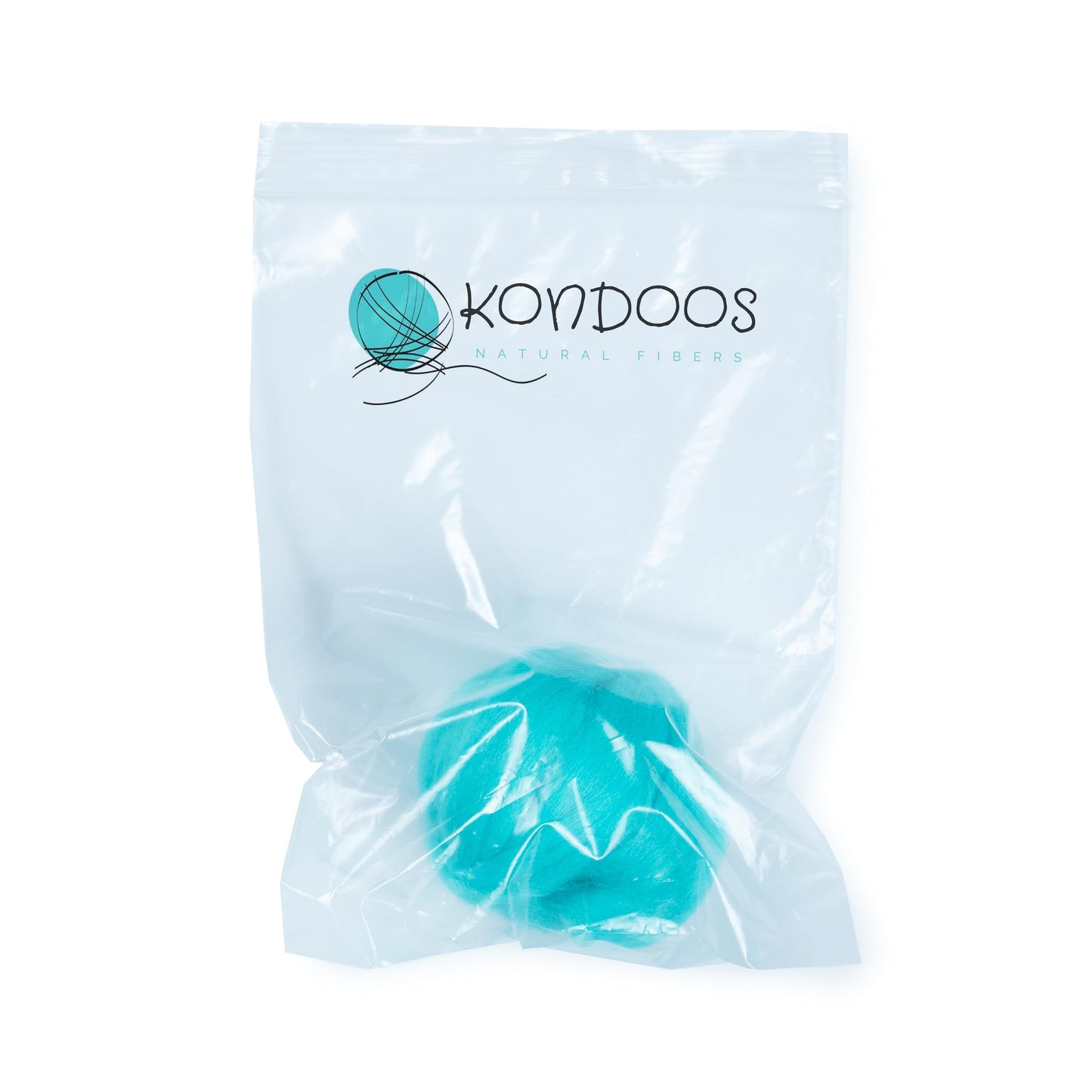 2 oz Natural Wool Roving: Dyed Fiber for Felting, Handcrafts & Spinning (Cyan, 2 oz)