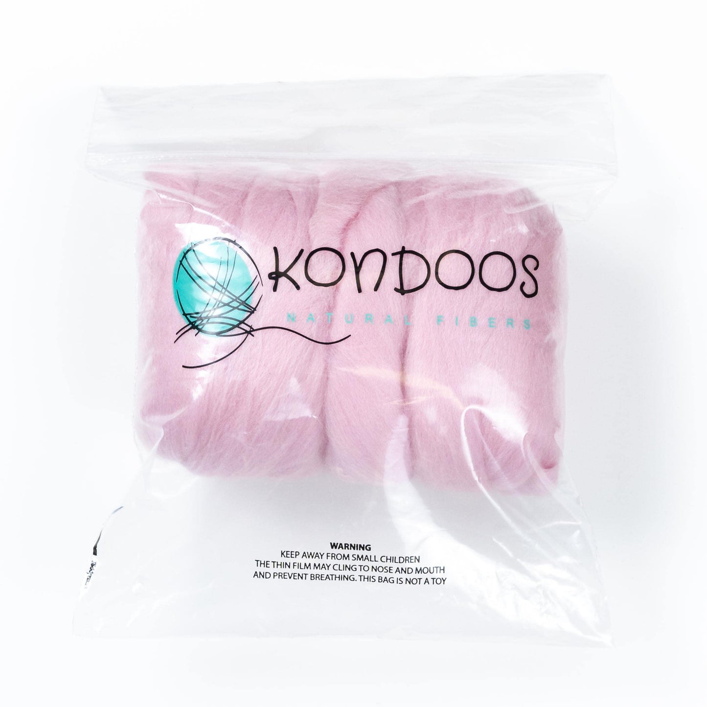 Kondoos Colored Natural Wool roving, 8 OZ. Best Wool for Needle Felting, Wet Felting, handcrafts and Spinning. (Baby Pink)