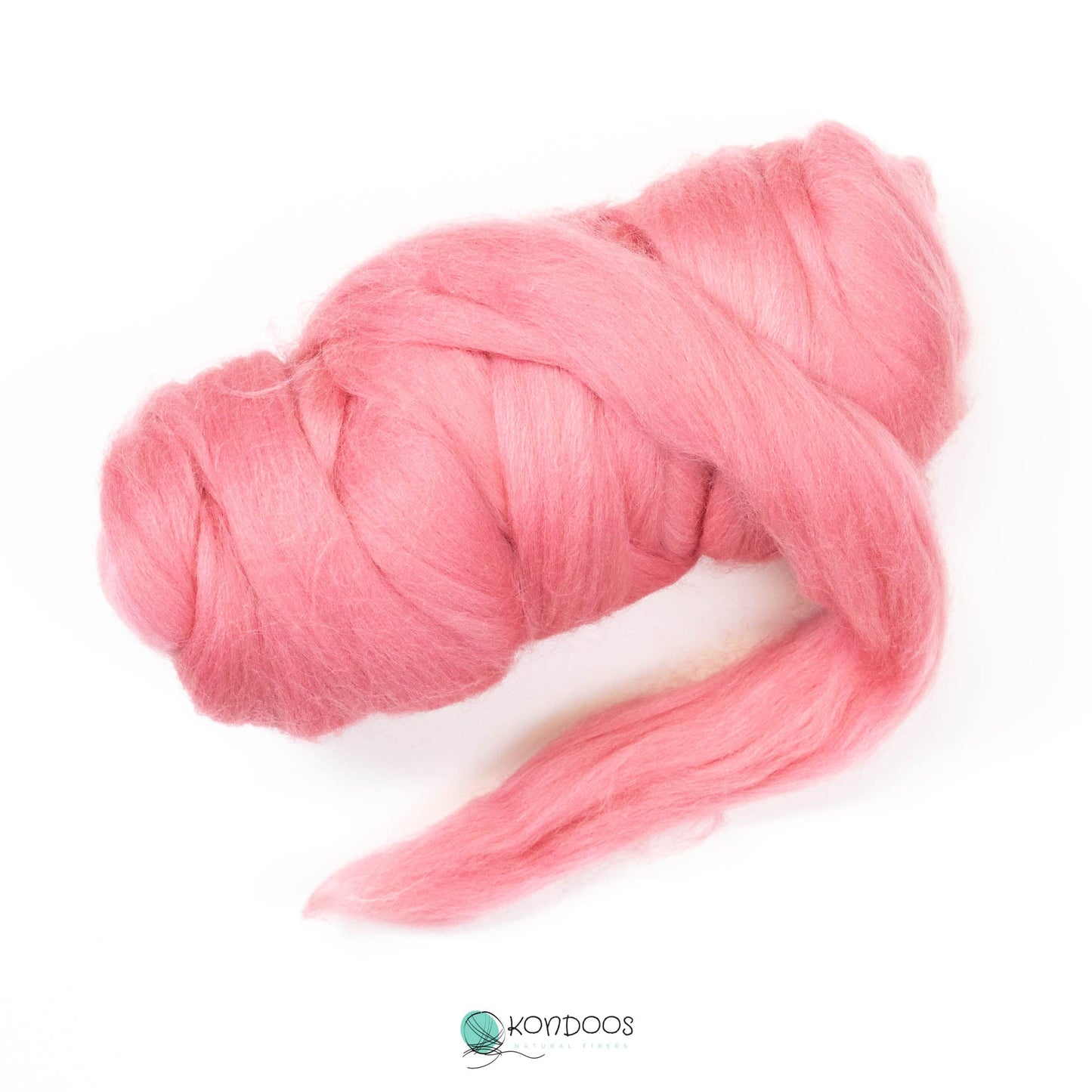 Kondoos Colored Natural Wool roving, 8 OZ. Best Wool for Needle Felting, Wet Felting, handcrafts and Spinning. (Wild Watermelon)