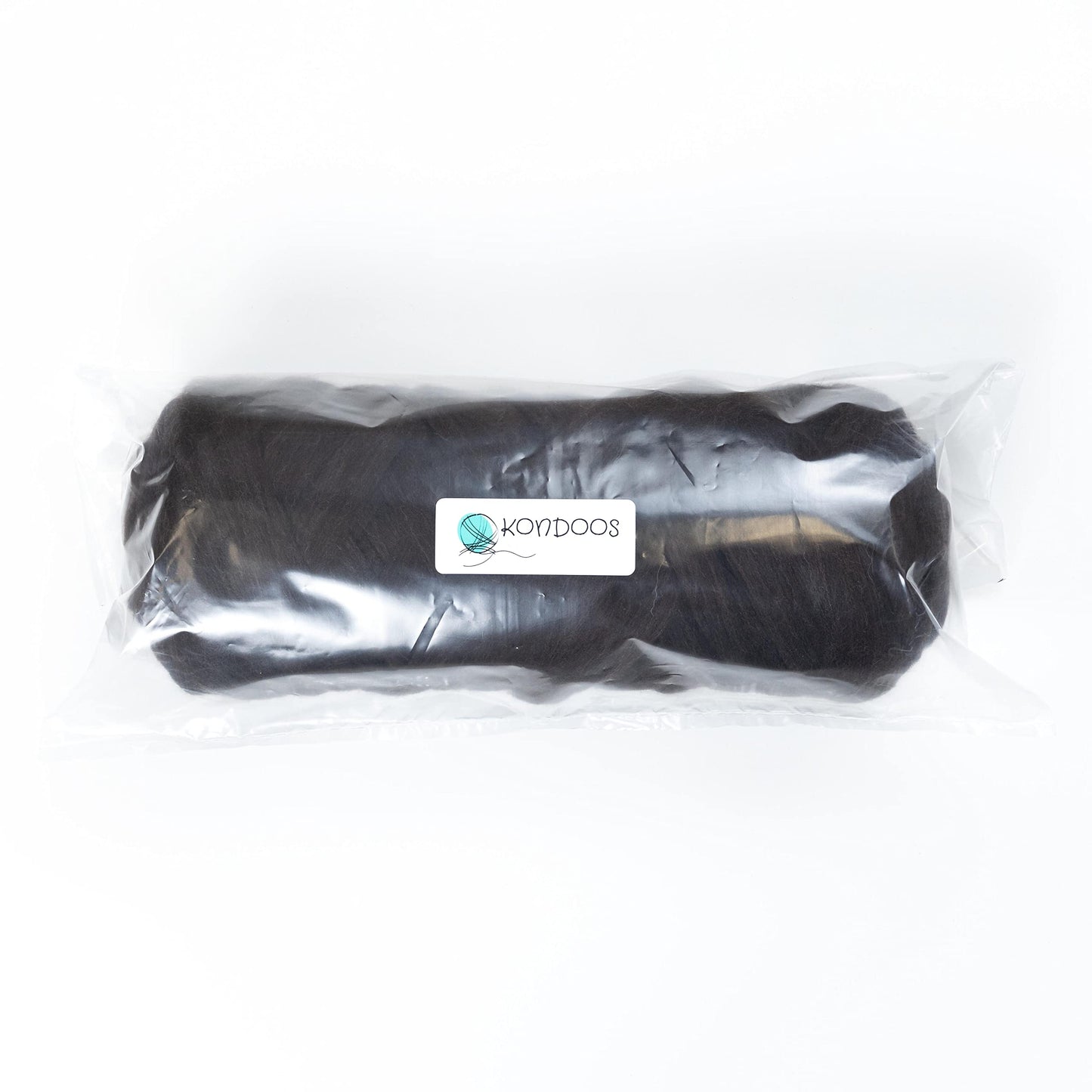 Kondoos Natural Wool Bulk roving, 4 lb. Best Wool for Spinning, arm Knitting, Felting, Chunky Blankets and Tapestry. Natural Colors, un-Dyed. (Dark Chocolate, 4 lb)