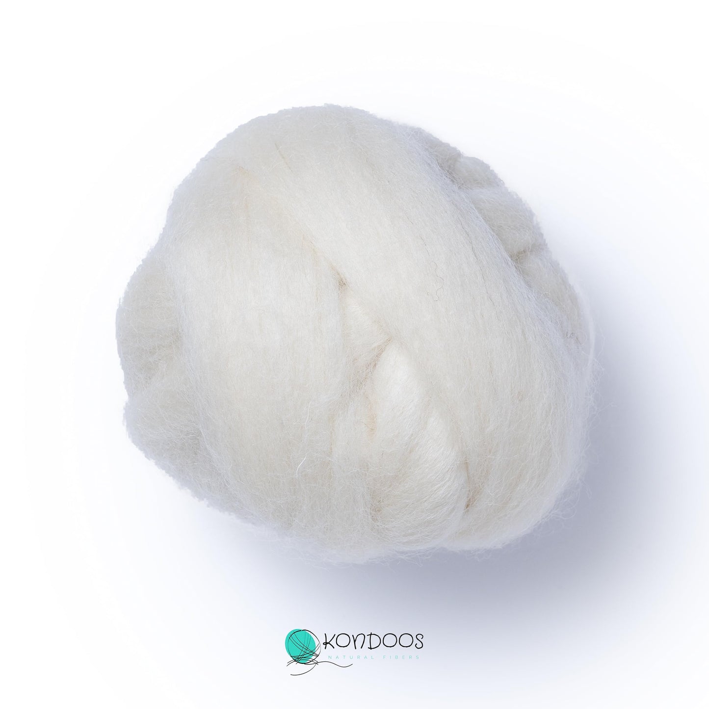 Kondoos Natural Wool roving, 2 OZ. Best Wool for Needle Felting and Wet Felting, handcrafts and DIY Spinning Projects, Wool Felting Supplies. Natural Colours, un-Dyed. (Ecru, 2 oz)