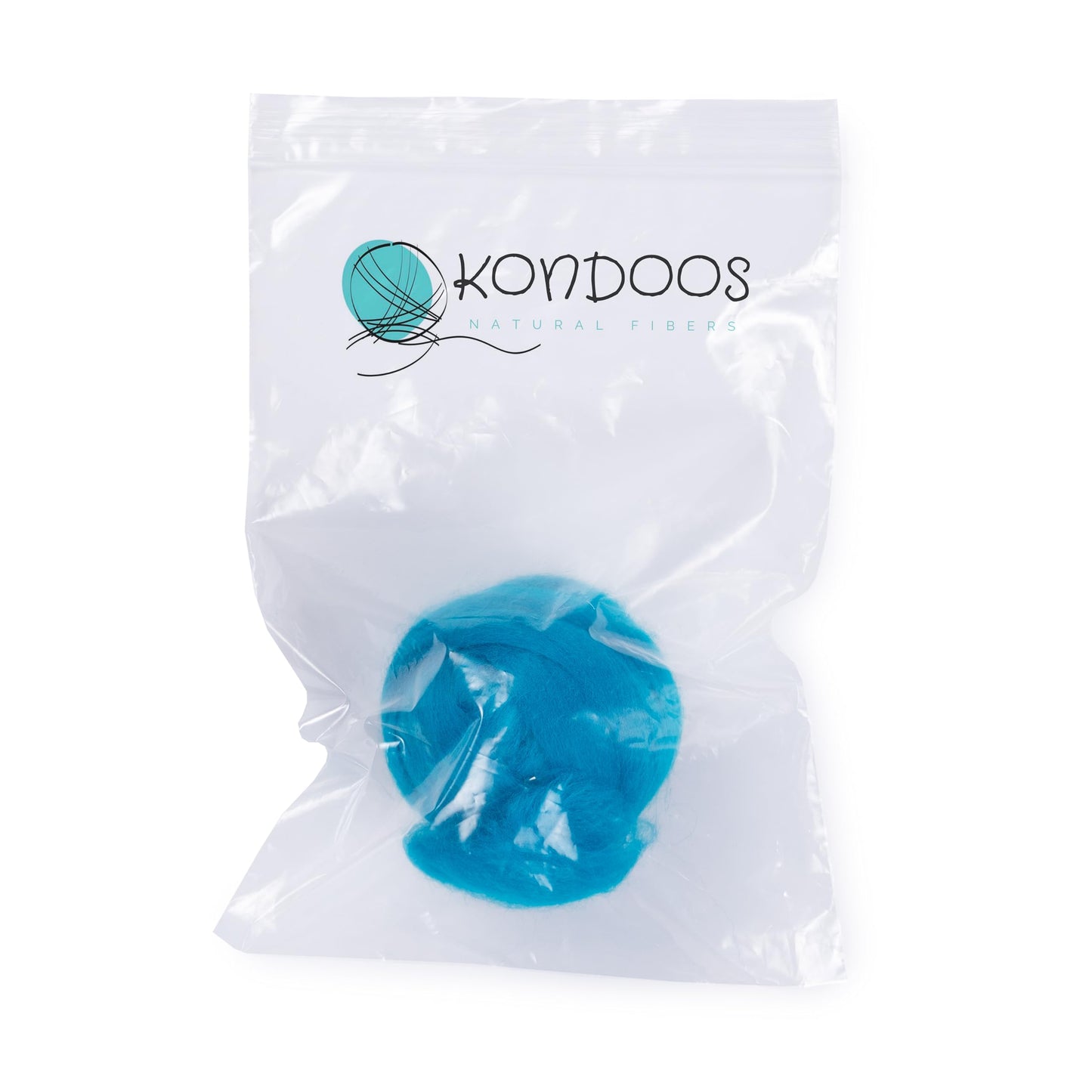 2 oz Natural Wool Roving: Dyed Fiber for Felting, Handcrafts & Spinning (Turquoise, 2 oz)