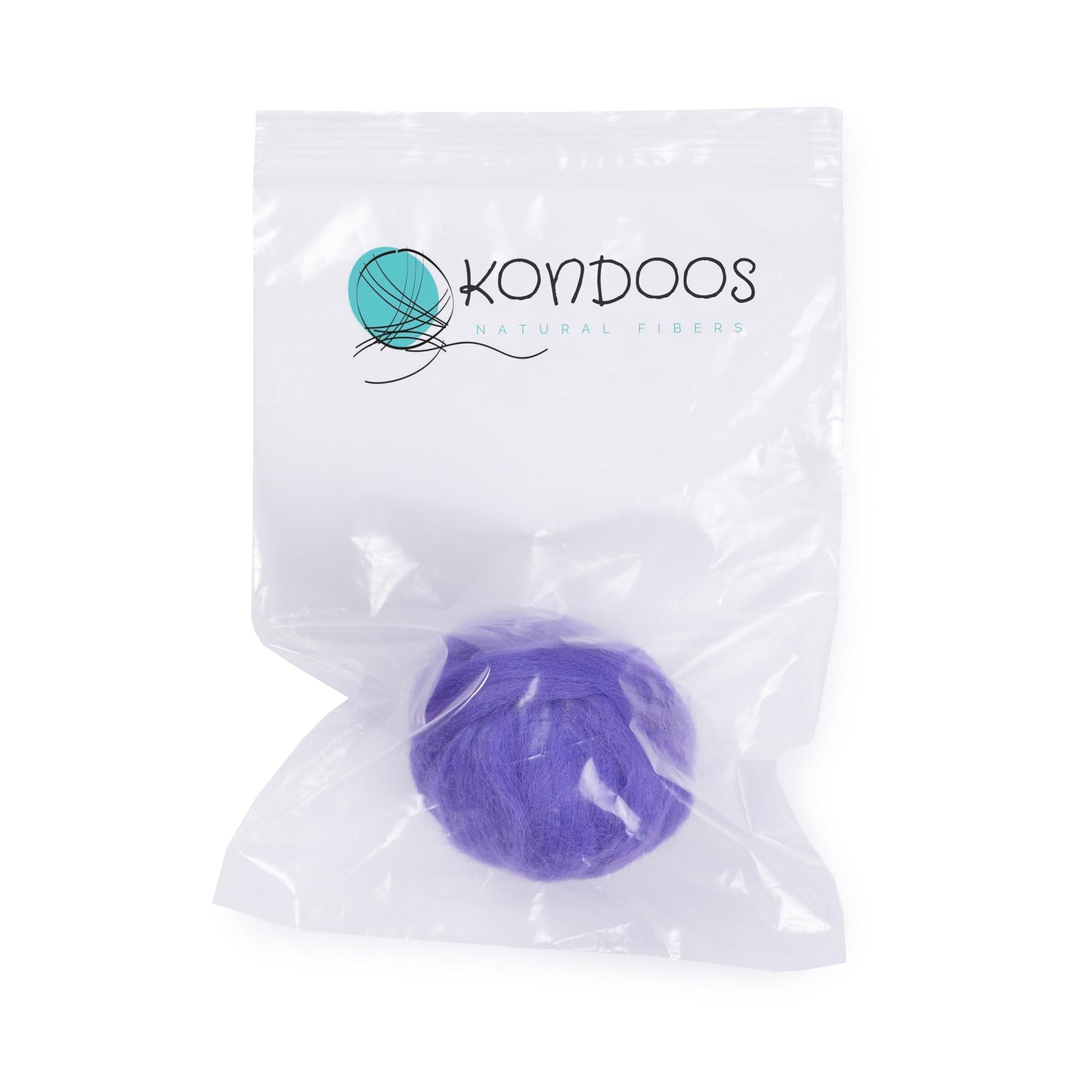 Kondoos Natural Wool roving, 2 OZ. Best Wool for Needle Felting and Wet Felting, handcrafts and DIY Spinning Projects, Wool Felting Supplies. Dyed Colors. (Purple, 2 oz)