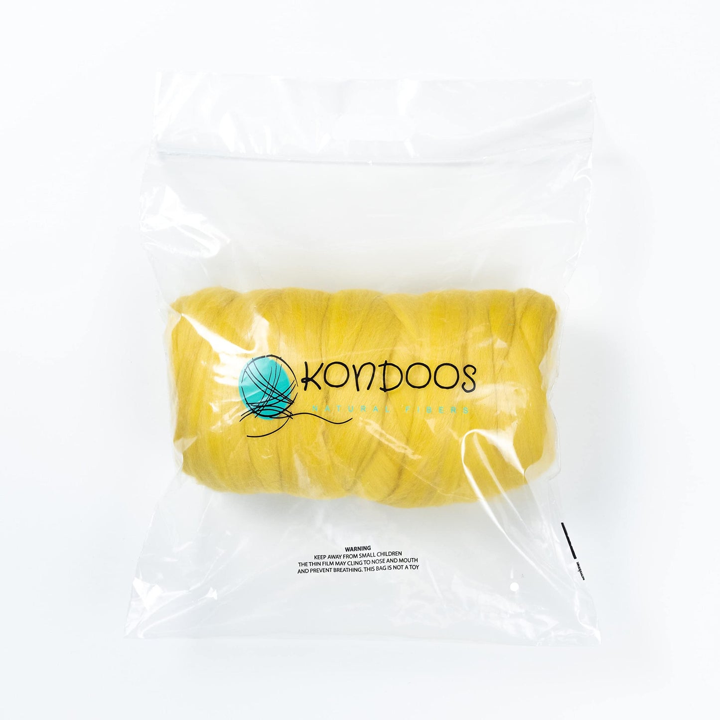 1 lb Natural Wool Roving: Colored Fiber for Felting, Handcrafts & Spinning (Yellow Lemon, 1 lb)
