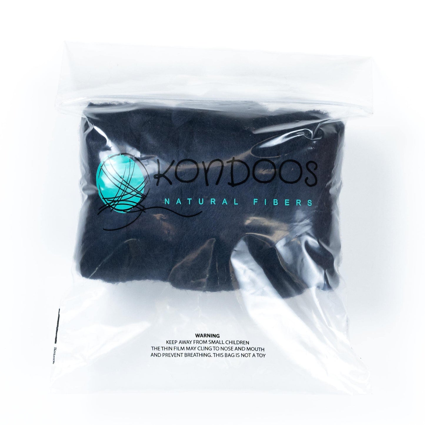 Kondoos Colored Natural Wool roving, 8 OZ. Best Wool for Needle Felting, Wet Felting, handcrafts and Spinning. (Blue Navy)