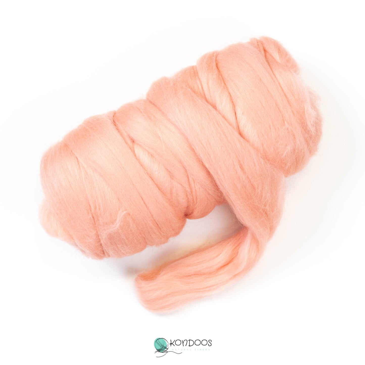 8 oz Natural Wool Roving: Salmon Pink Colored Fiber for Felting, Handcrafts & Spinning