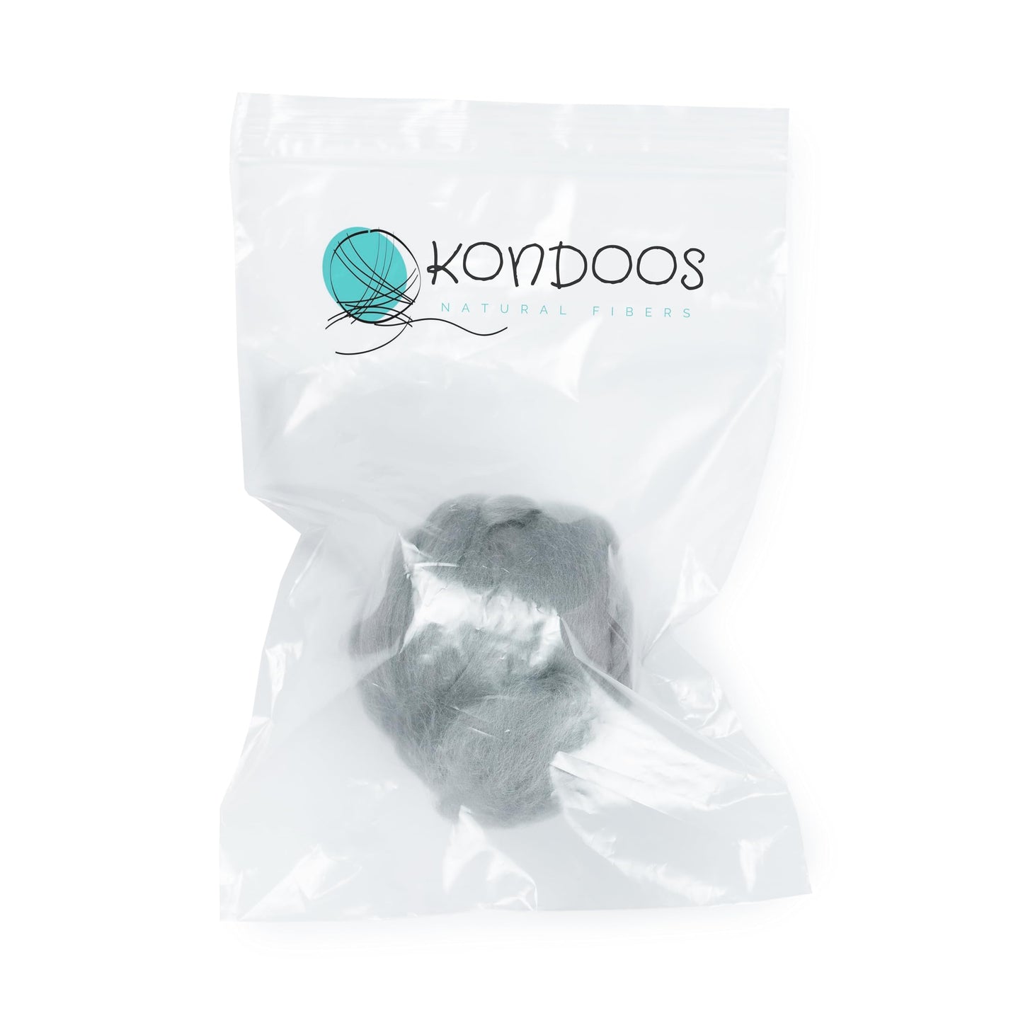 Kondoos Natural Wool roving, 2 OZ. Best Wool for Needle Felting and wet felting, handcrafts and DIY spinning Projects, Wool Felting Supplies. Dyed colors. (Silver, 2 oz)