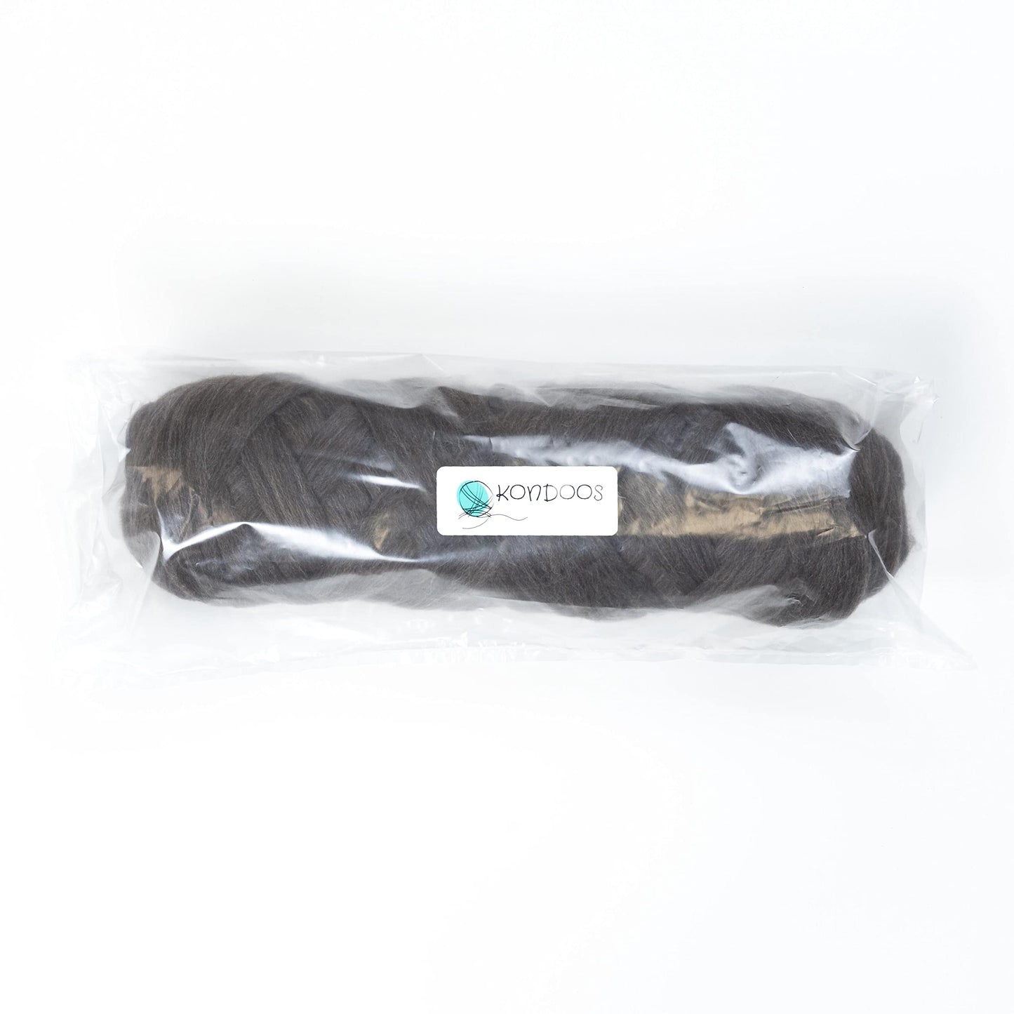 Kondoos Natural Wool Bulk roving, 2 lb. Best Wool for Spinning, arm Knitting, Felting, Chunky Blankets and Tapestry. Natural Colors, un-Dyed. (Mocha, 2 lb)