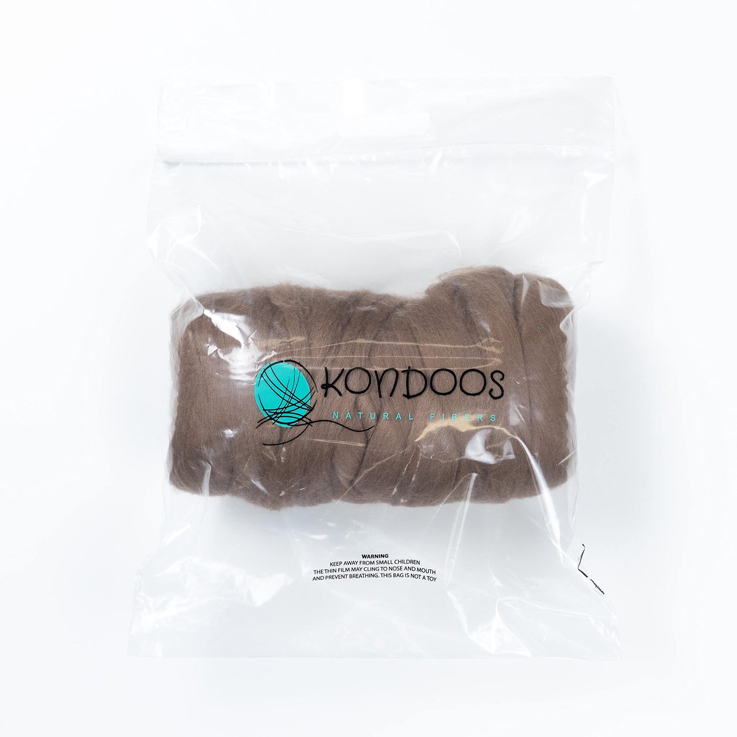 Kondoos Colored Natural wool roving, 1 lb. Best wool for needle felting, wet felting, handcrafts and spinning. (Tobacco, 1 lb)