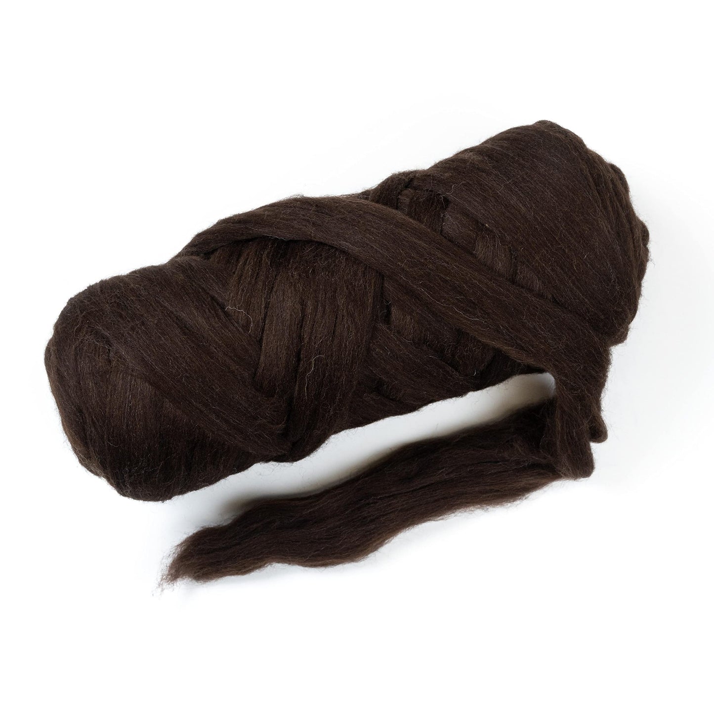 Kondoos Natural Wool Bulk roving, 4 lb. Best Wool for Spinning, arm Knitting, Felting, Chunky Blankets and Tapestry. Natural Colors, un-Dyed. (Dark Chocolate, 4 lb)