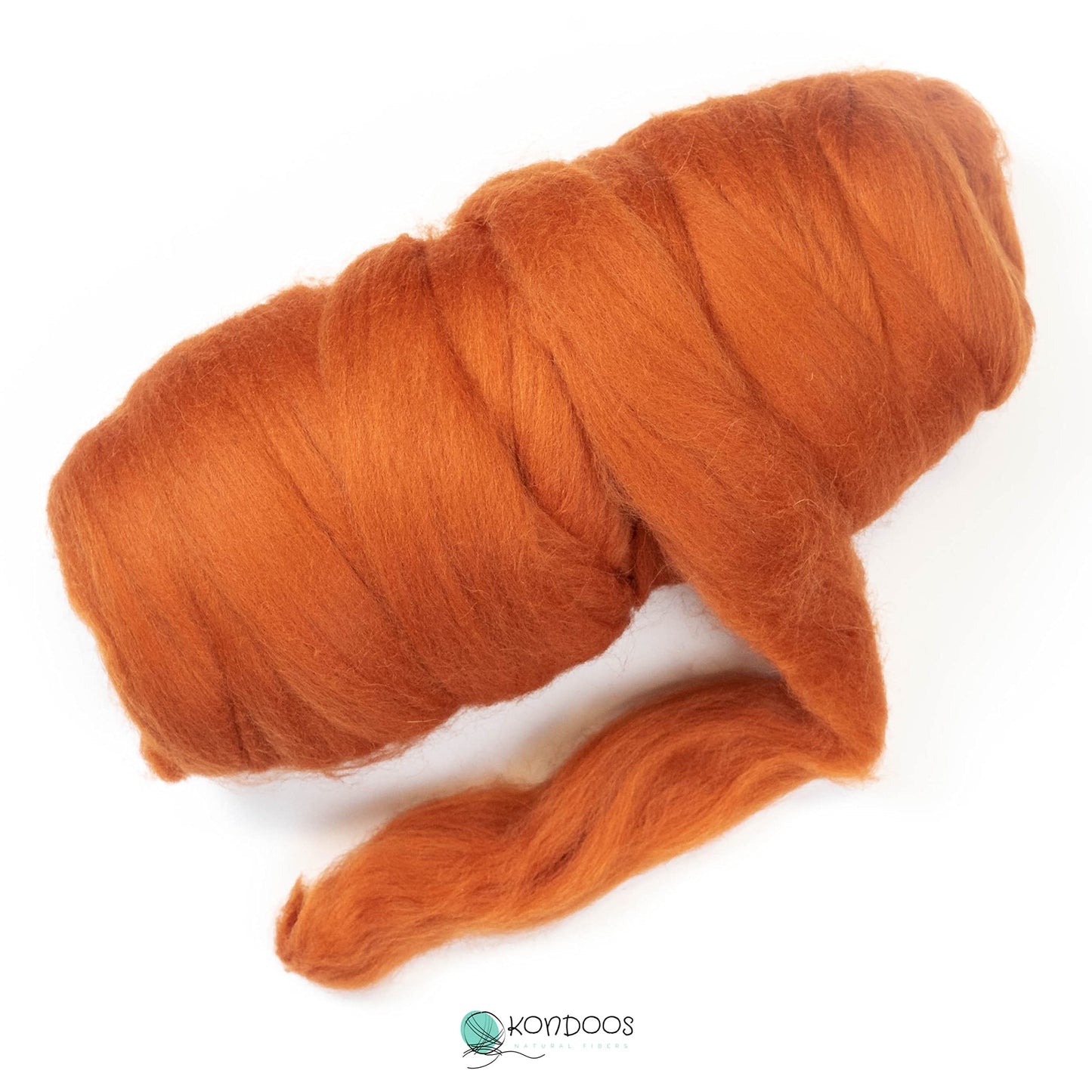 Kondoos Colored Natural Wool roving, 1 lb. Best Wool for Needle Felting, Wet Felting, handcrafts and Spinning. (ocher, 1 lb)