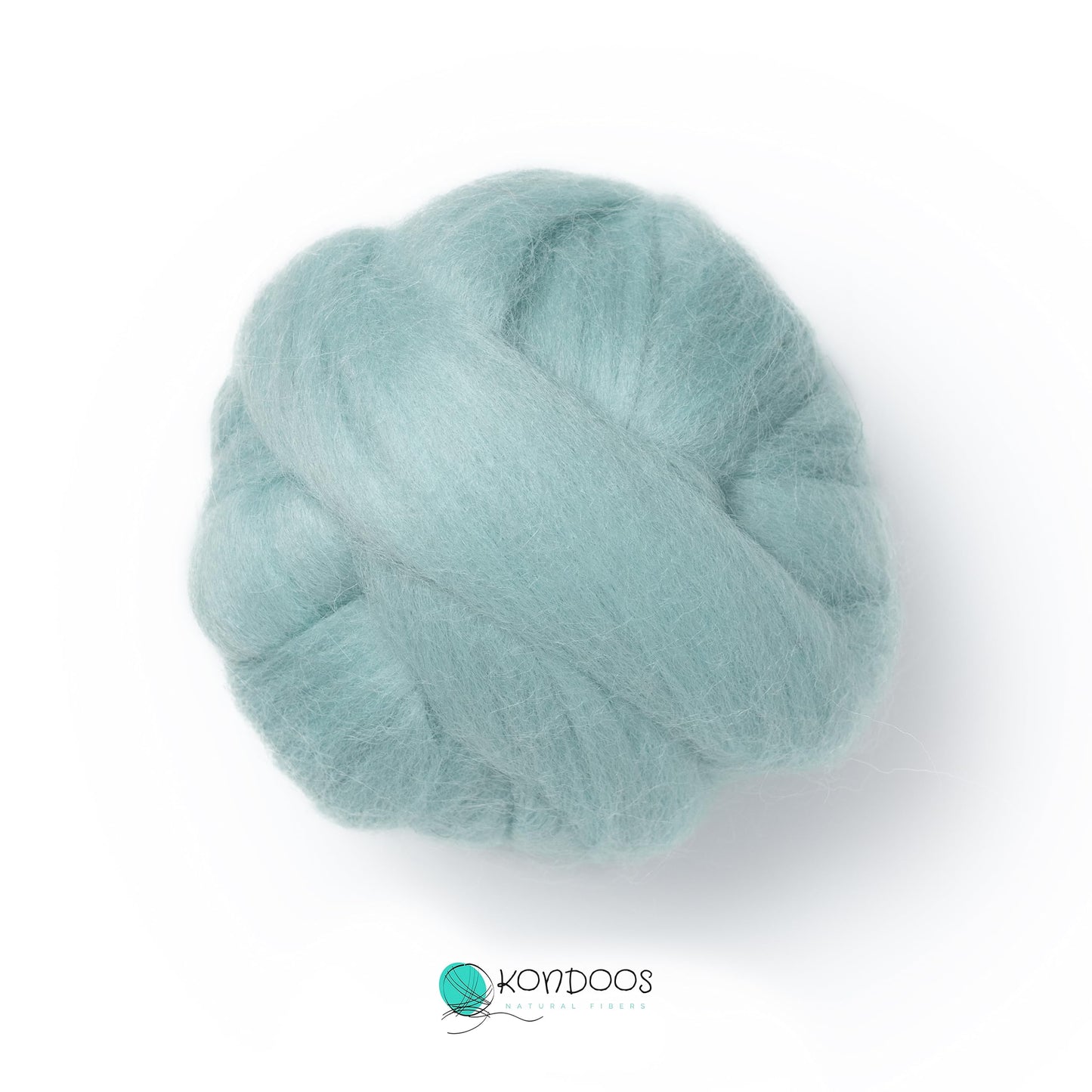 Kondoos Natural Wool roving, 2 OZ. Best Wool for Needle Felting and Wet Felting, handcrafts and DIY Spinning Projects, Wool Felting Supplies. Dyed Colors. (Light Blue, 2 oz)