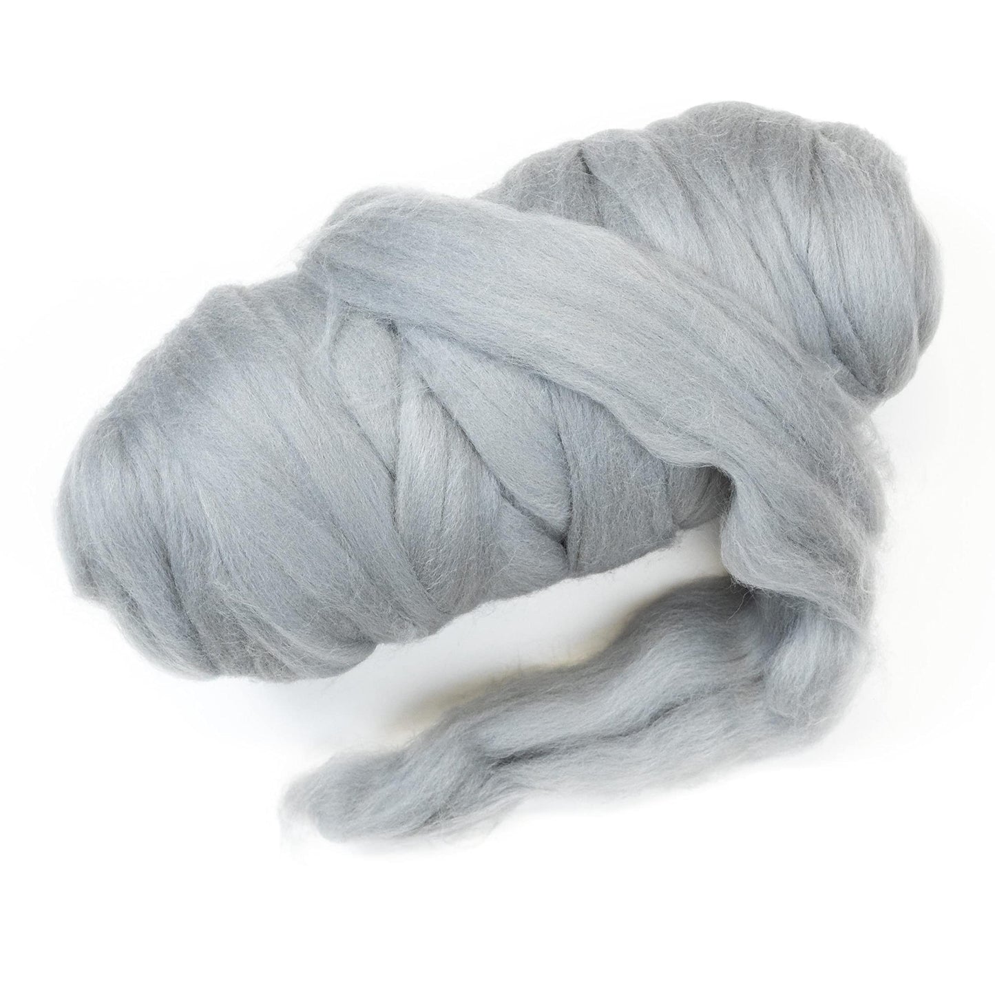 Kondoos Colored Natural Wool roving, 1 lb. Best Wool for Needle Felting, Wet Felting, handcrafts and Spinning. (Silver, 1 lb)