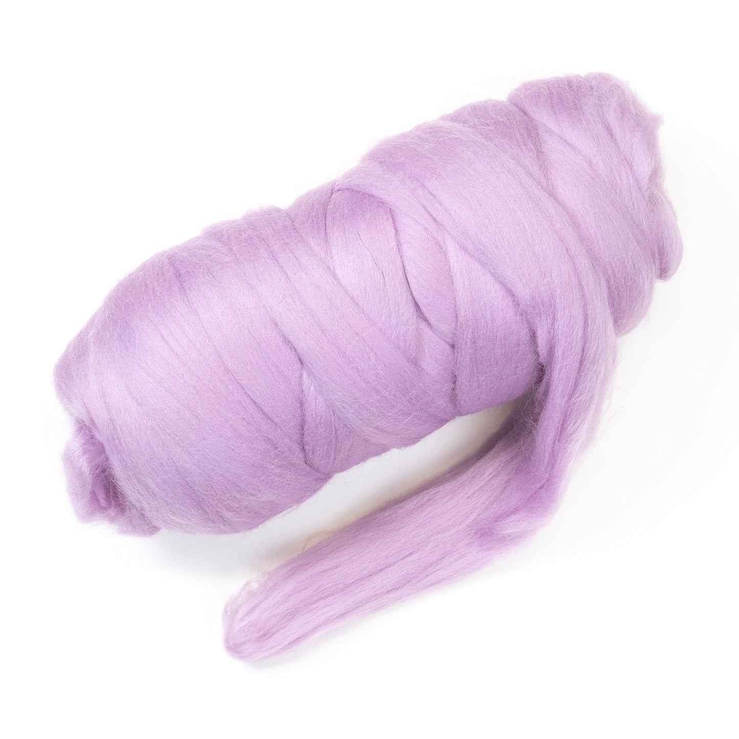 Kondoos Colored Natural Wool roving, 1 lb. Best Wool for Needle Felting, Wet Felting, handcrafts and Spinning. (Lavender, 1 lb)