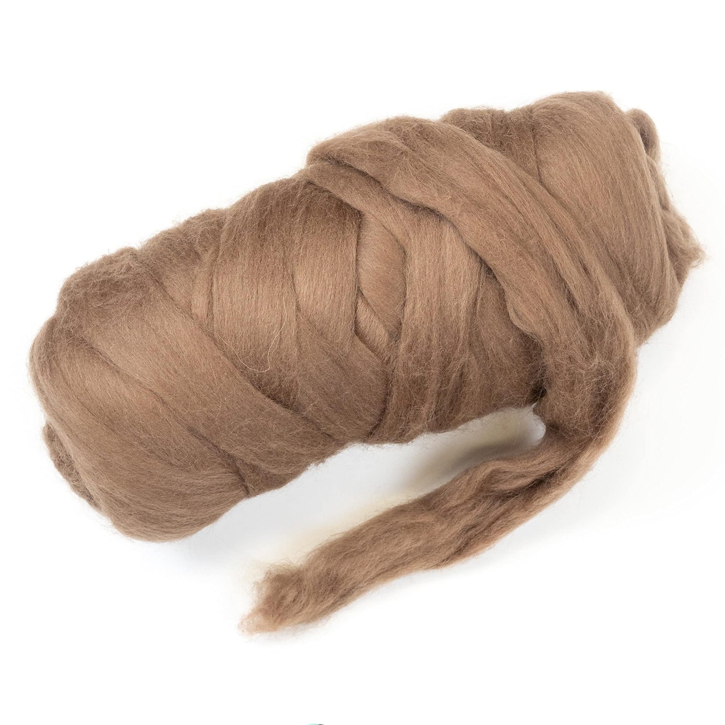 Kondoos Colored Natural wool roving, 1 lb. Best wool for needle felting, wet felting, handcrafts and spinning. (Tobacco, 1 lb)