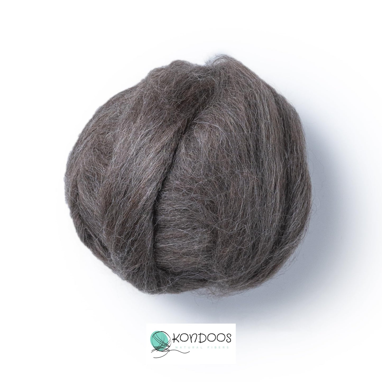 Kondoos Llama Hair roving (Similar to Alpaca), 8 oz. Best for Needle Felting, handcrafts and Spinning. Natural Colors, un-Dyed. (Gray PG, 8oz)