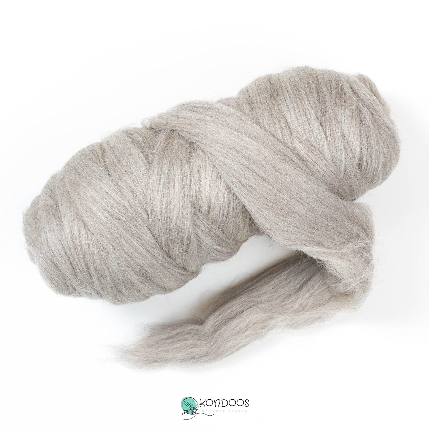 Kondoos Natura 1lb Wool Bulk roving,. Best Wool for Spinning, arm Knitting, Needle Felting, Chunky Blankets Spinning Thick Yarn Tapestry. Natural, un-Dyed. (Sand, 1 lb)