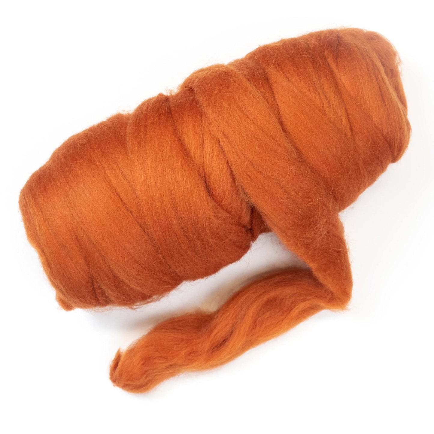 Kondoos Colored Natural Wool roving, 1 lb. Best Wool for Needle Felting, Wet Felting, handcrafts and Spinning. (ocher, 1 lb)