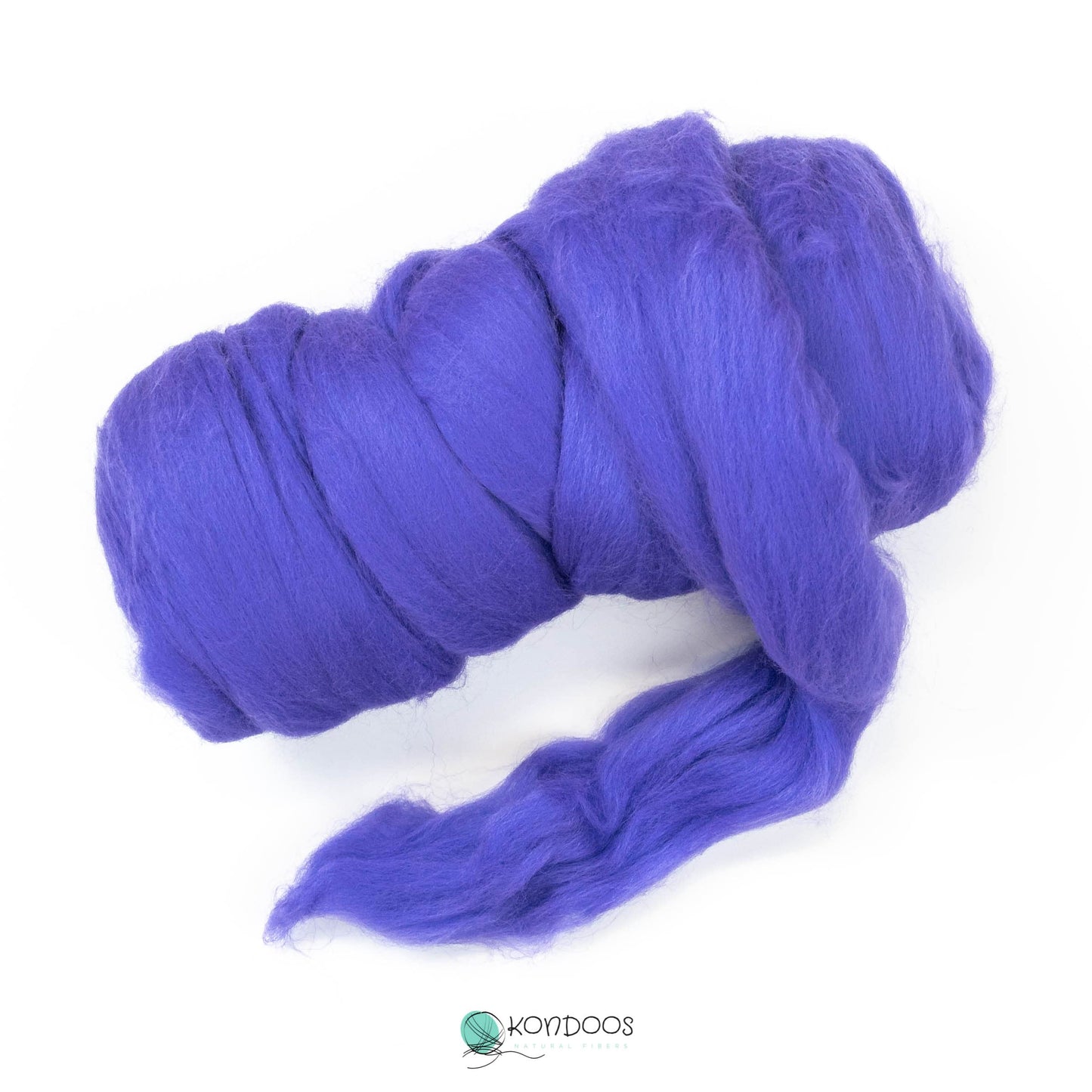 8 oz Natural Wool Roving: Purple Colored Fiber for Felting, Handcrafts & Spinning