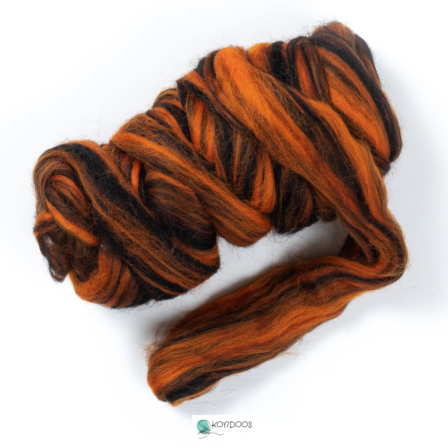 8 oz Natural Wool Roving: Halloween Zebra Colored Fiber for Felting, Handcrafts & Spinning
