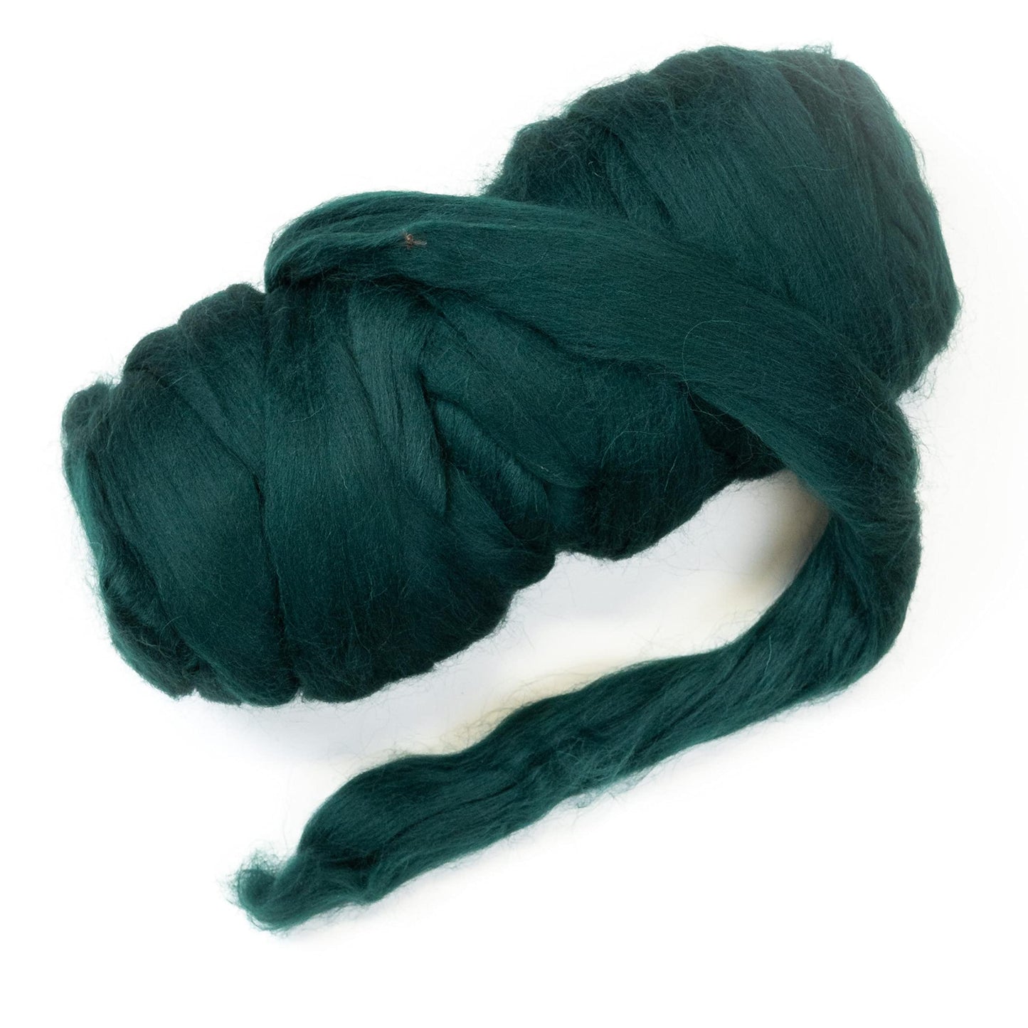 Kondoos Colored Natural Wool roving, 1 lb. Best Wool for Needle Felting, Wet Felting, handcrafts and Spinning. (English Green, 1 lb)