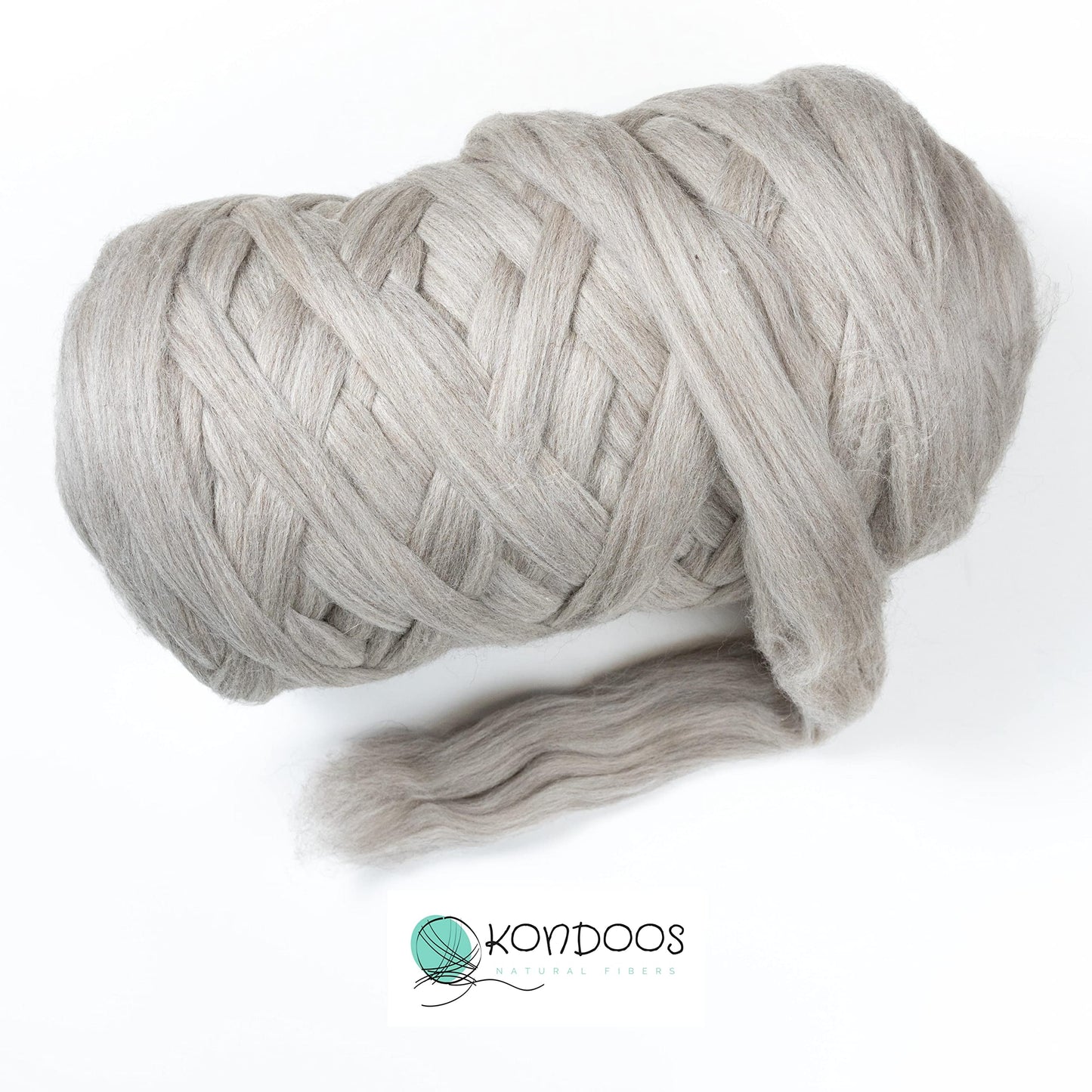 Kondoos Chunky arm Yarn 8 lb XXL Natural Color un-Dyed Wool roving arm Knit Projects Spinning Felting Blankets and Tapestry (Gray 8 lb)