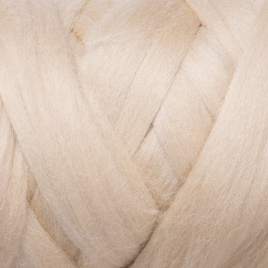 1 lb Natural Wool Roving: Dyed Colored Fiber for Felting, Handcrafts & Spinning (Cream Beige, 1 lb)
